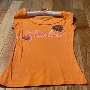 Abercrombie and Fitch orange graphic tee-shirt